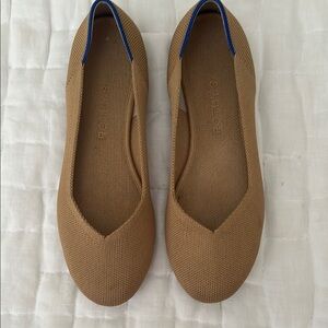 Rothy's Tan Flats with Blue Accents